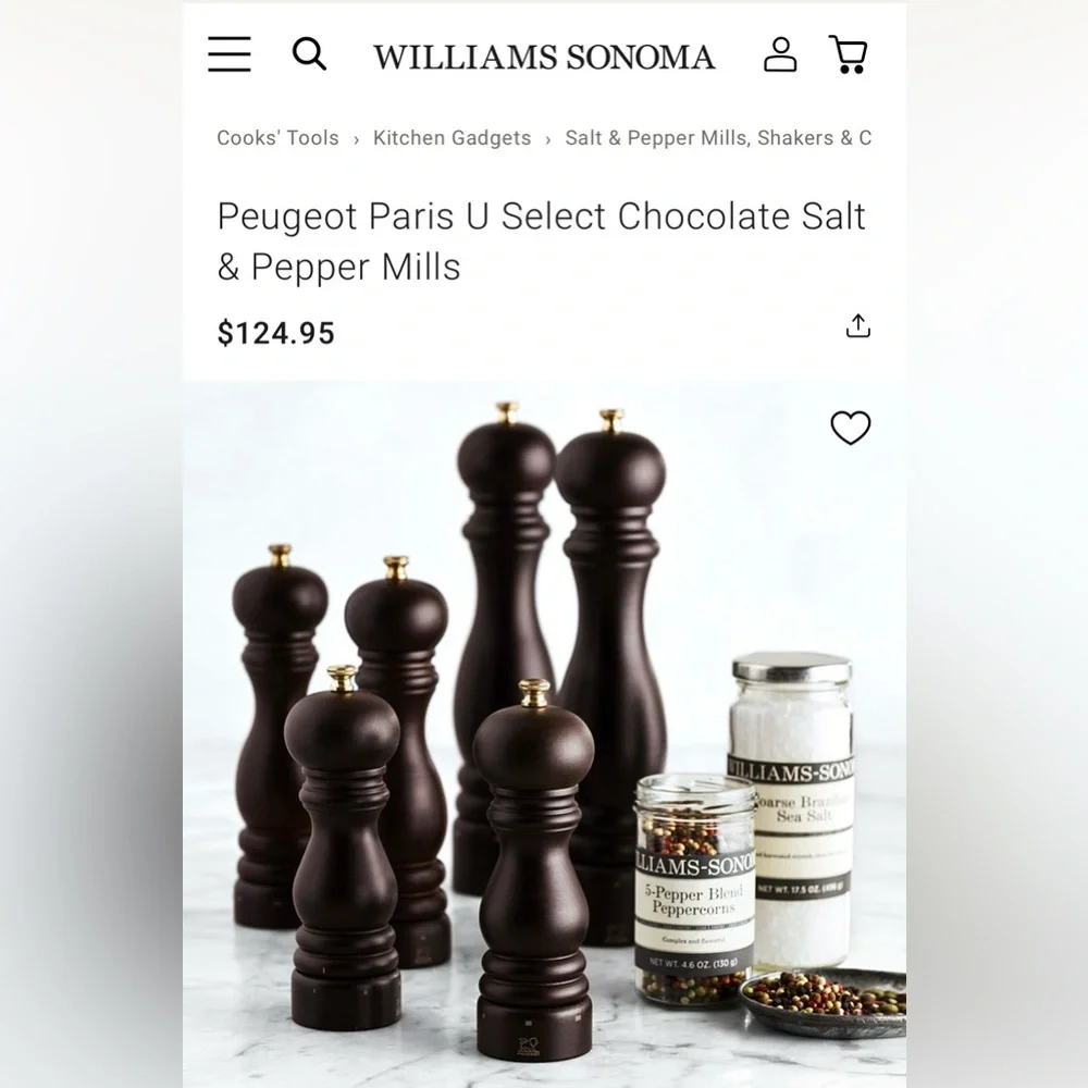 PEUGEOT PARIS 12” Chocolate Beech Wood with Walnut Stain Peppermill Orig $125